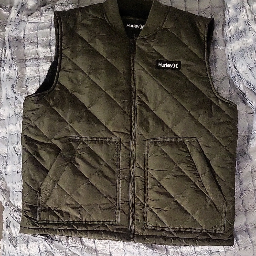 Hurley Men's Quilted Vest - Dark Green